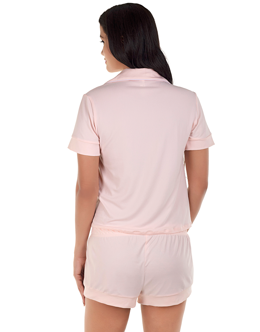 Tahari Hemd- und Shorts-Set mit Knopfleiste – Rose Water