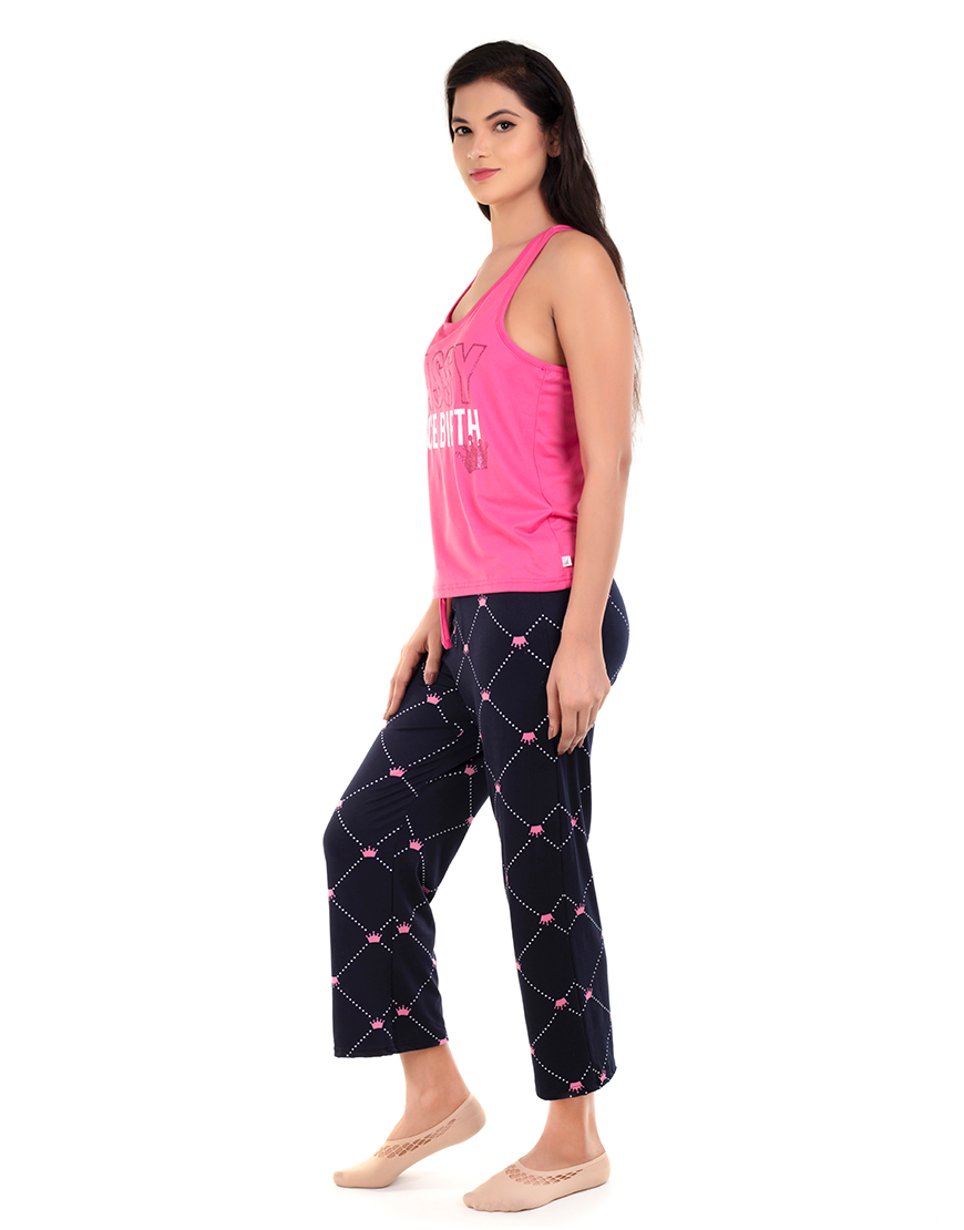 Sassy Since Birth Tank and Capri Set - Pink Cosmo