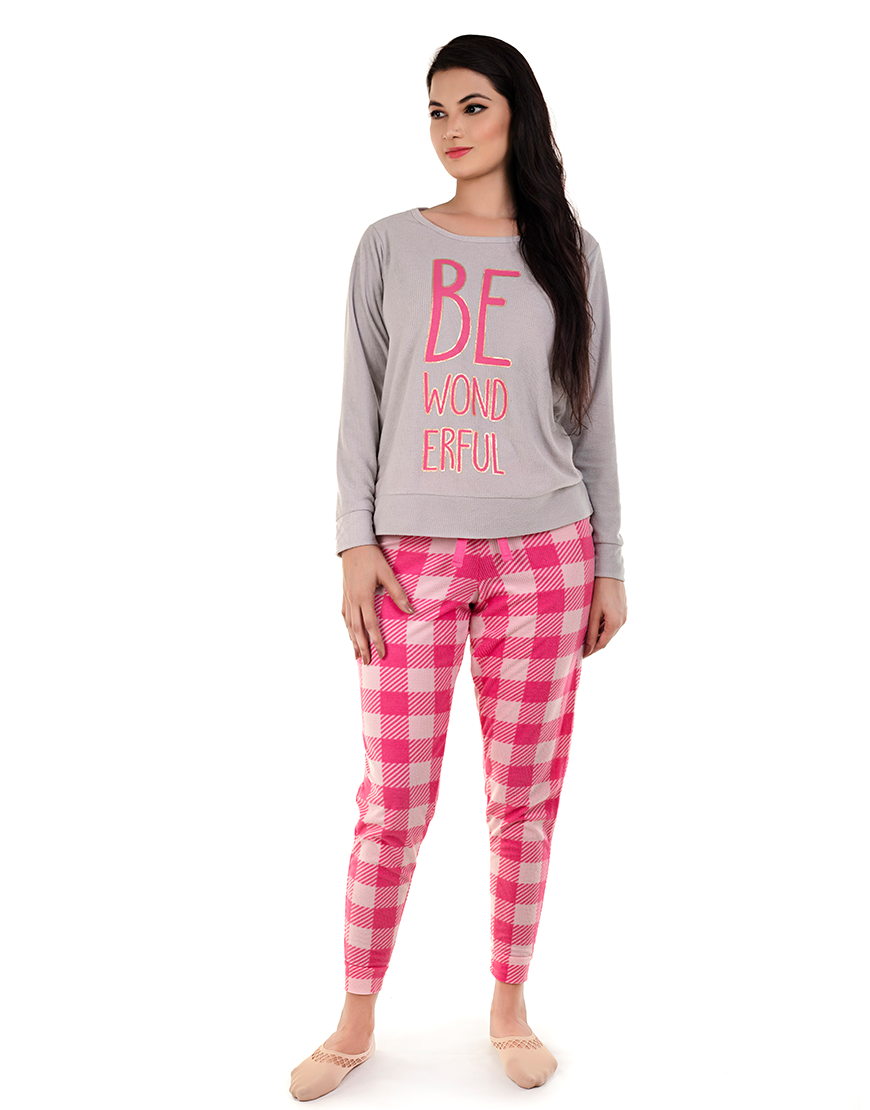 Be Wonderful Long Sleeve Shirt and Jogging Set – Carmine Rose
