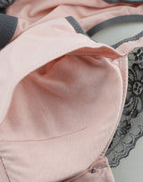 Ribbed fabric, front zip postoperative bra with pockets – Pink