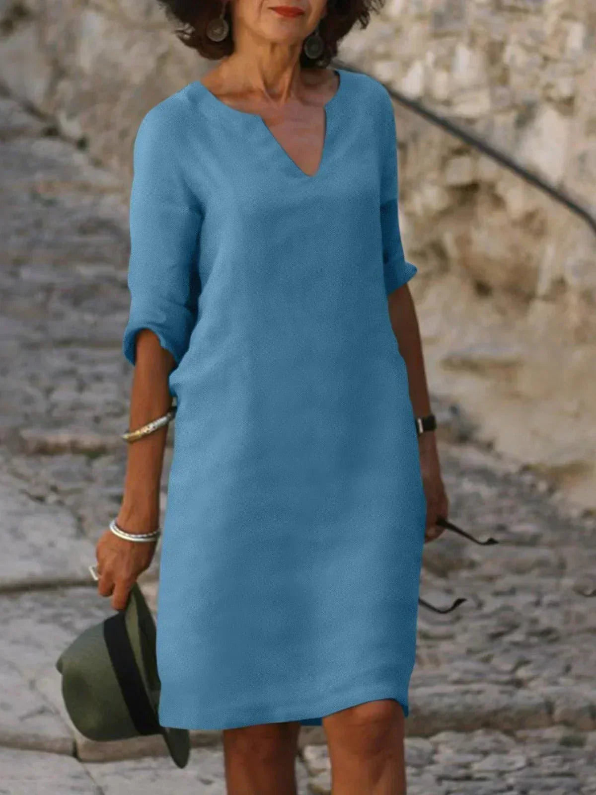 Maya™ | Timeless V-neck midi dress