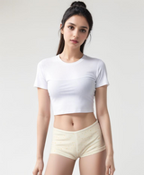 SUPER WEICHE BOYSHORTS BAUMWOLL-SLIP - GOLDENE PUNKTE (OFF-WEISS)