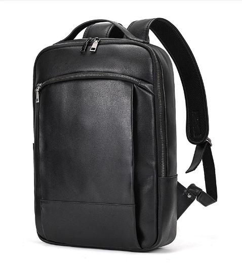 Wyatt™ | Schwarzer Leder-Laptop-Rucksack