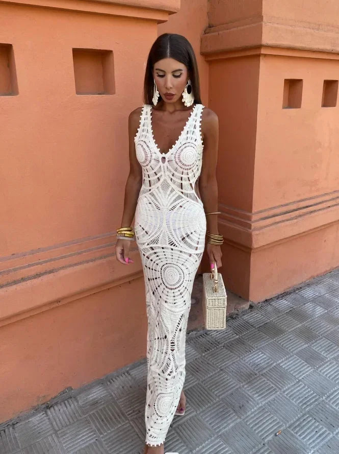 Liselotte™ | Long V-neck dress 