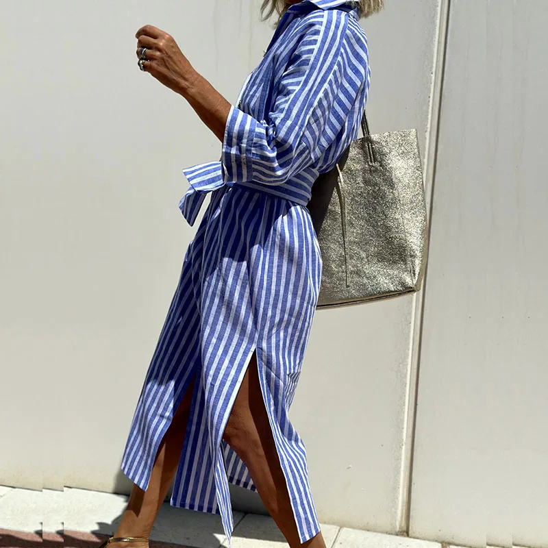 Lunelle™ | Elegant striped dress