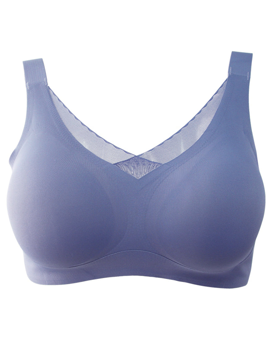 LOSHA Laser-Cut Super Soft Wide Strap Bra – Grey