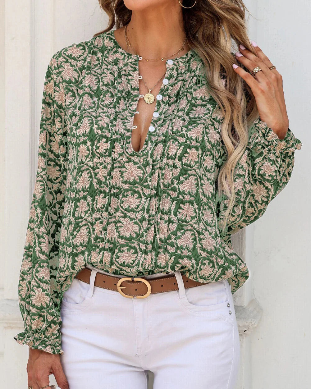 Rue Ethnic Floral Bluse