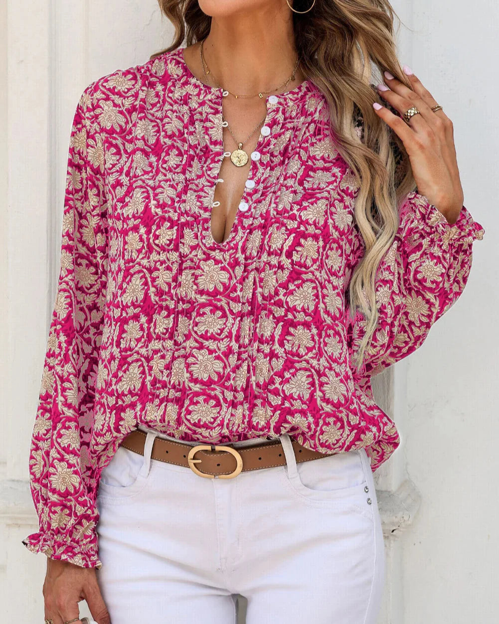 Rue Ethnic Floral Bluse