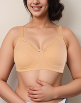 BH mit voller Abdeckung, super Unterstützung, Cut & Sew Cups, Minimizer – Geröstete Mandel