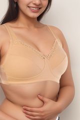 BH mit voller Abdeckung, super Unterstützung, Cut & Sew Cups, Minimizer – Geröstete Mandel