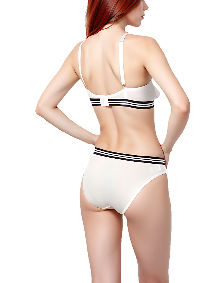 Lightly padded non-wire T-shirt bra with matching panty – White