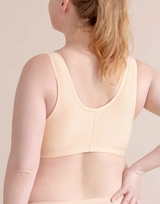 LOSHA Baumwoll-Slip-On Post-Operativer BH mit Frontöffnung und Taschen – Hautfarbe