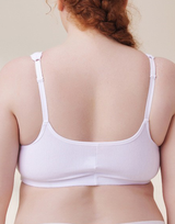 LOSHA Cotton Front Closure Post-Operative Bra with Pockets – White