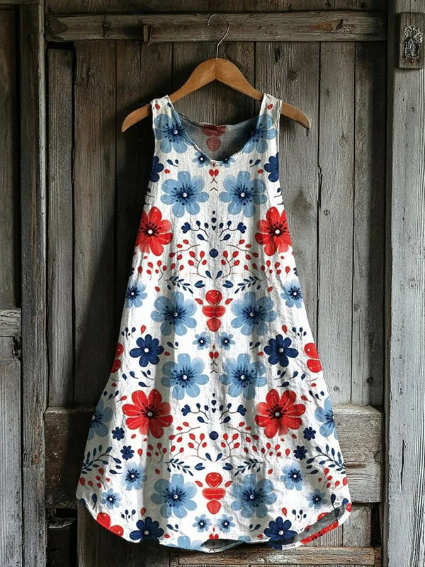 Summer Blossom Faux Tank Dress 