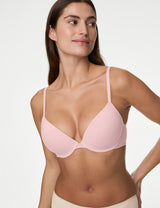 Losha Plunge Lightly Padded Underwire Cotton T-Shirt Bra – Blush