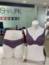 Losha Doppellagiger Bügel-BH mit passender Panty – Violettgrau