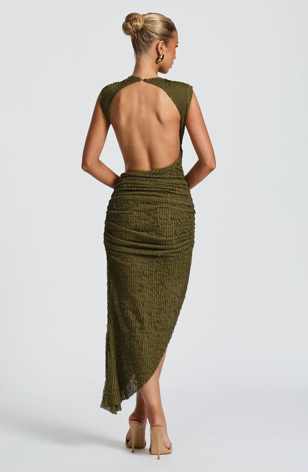 Soraya™ | Asymmetric structured midi dress