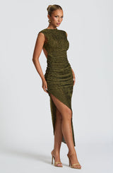 Soraya™ | Asymmetric structured midi dress