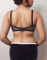 Full Coverage Bra, Super Support, Seamless Molded Cups, Minimizer – Black