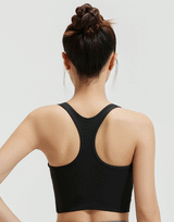 4 WAY STRETCH MEDIUM IMPACT SPORTS BRA – Black