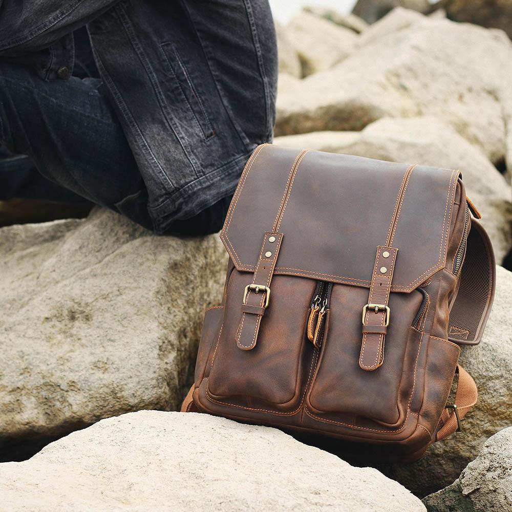 Stellan™ | Brauner Leder-Rucksack
