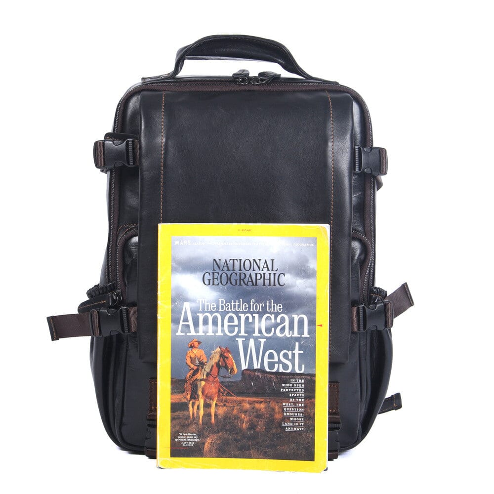Lysander™ | Herren-Schwarzer-Leder-Rucksack