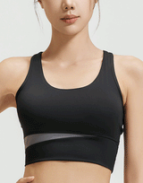 4 WAY STRETCH MEDIUM IMPACT SPORTS BRA – Black
