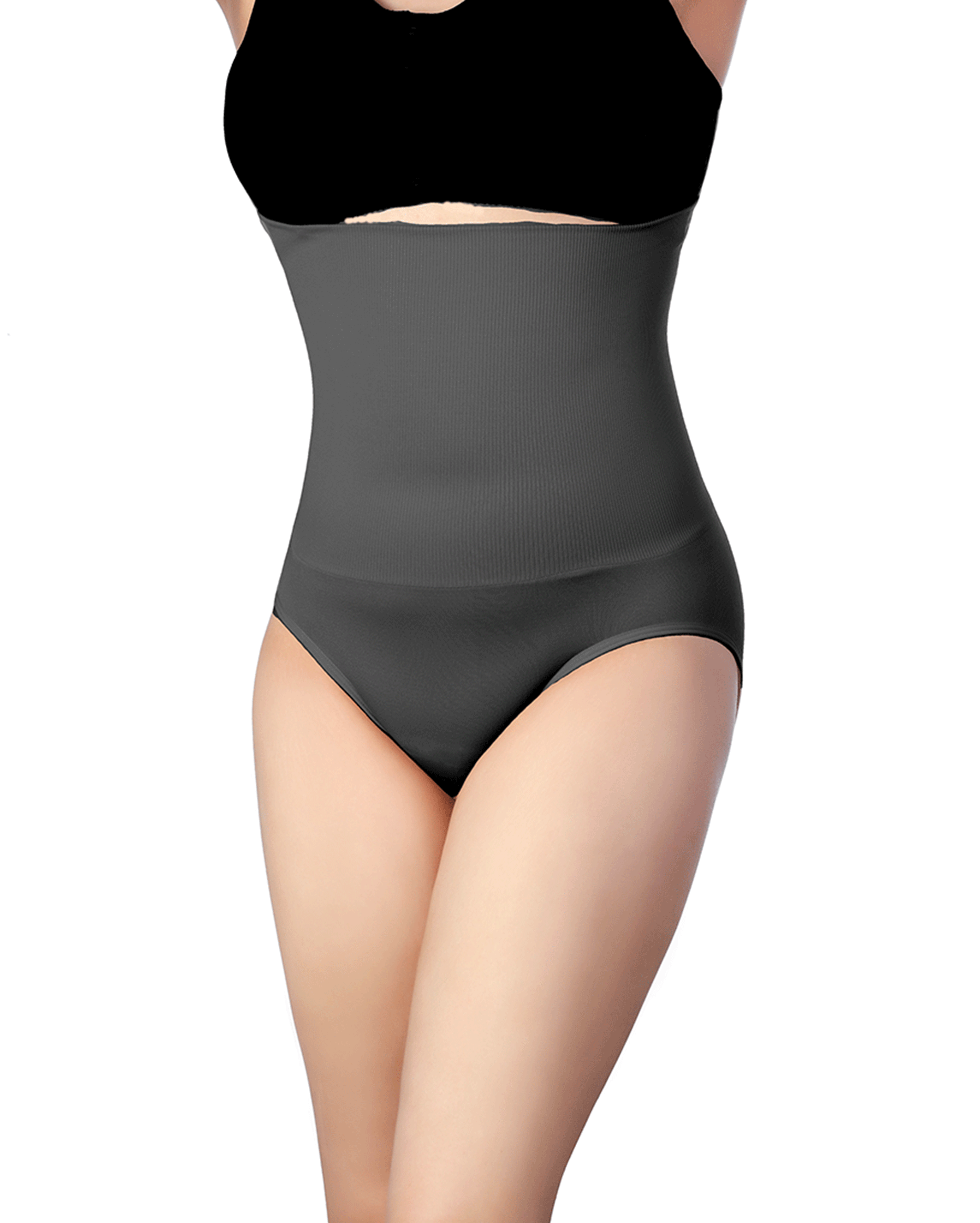 SEAMLESS HIGH-WAIST SHAPING PANTY - JET BLACK