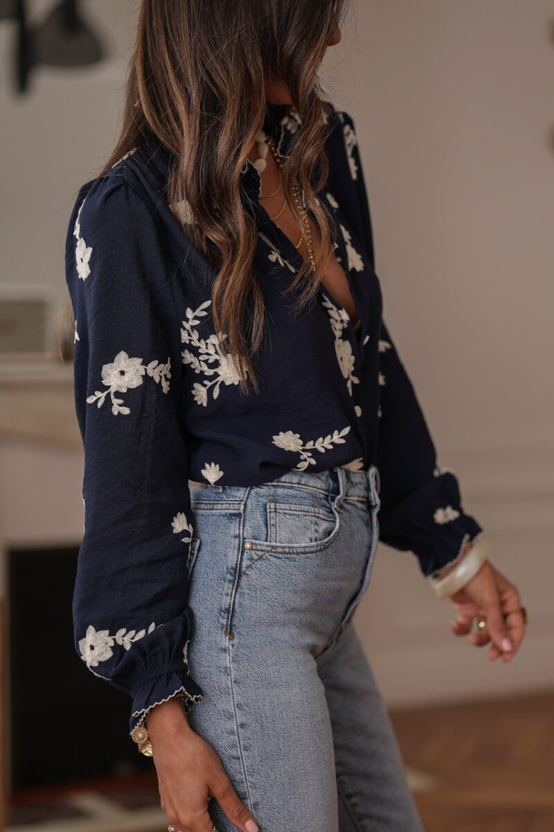 Ava Blue Marine Bluse