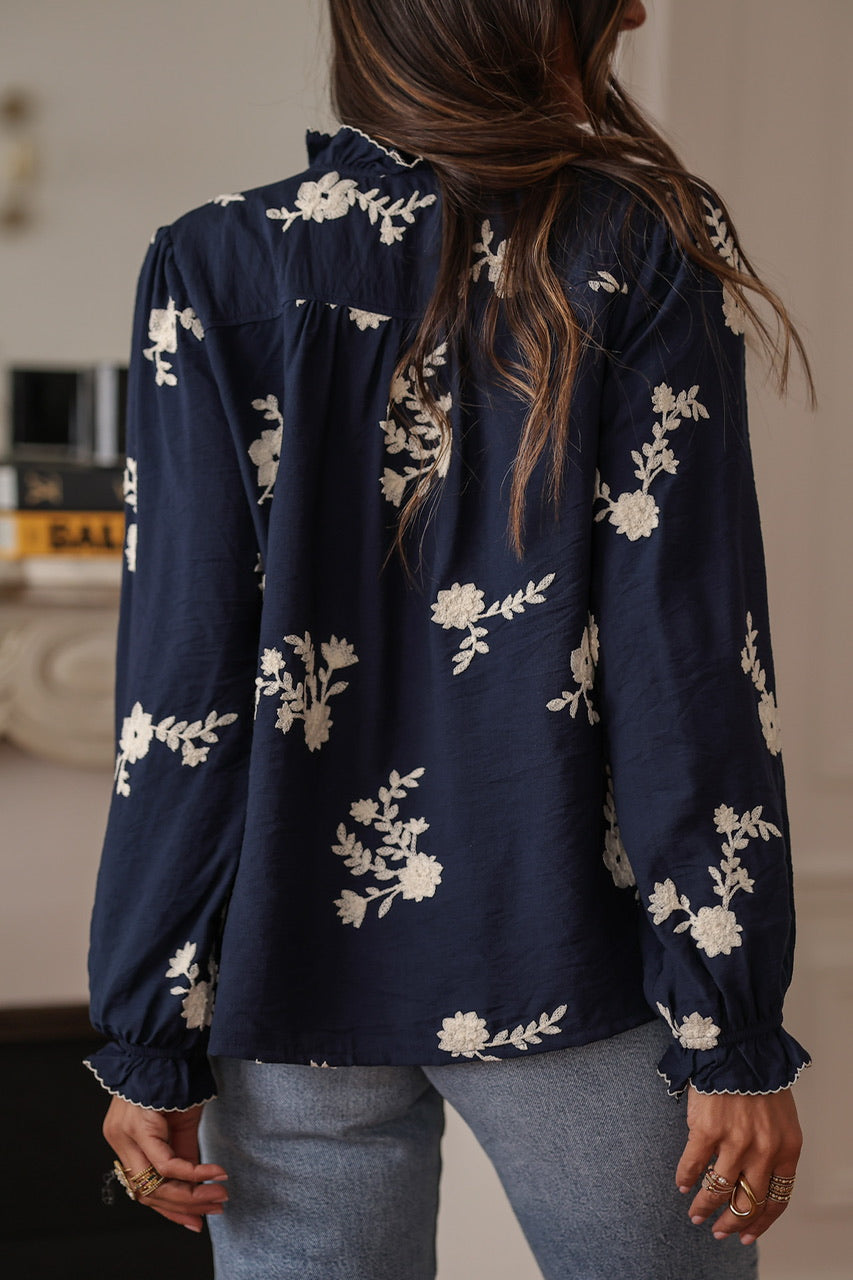 Ava Blue Marine Bluse