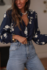 Ava Blue Marine Blouse
