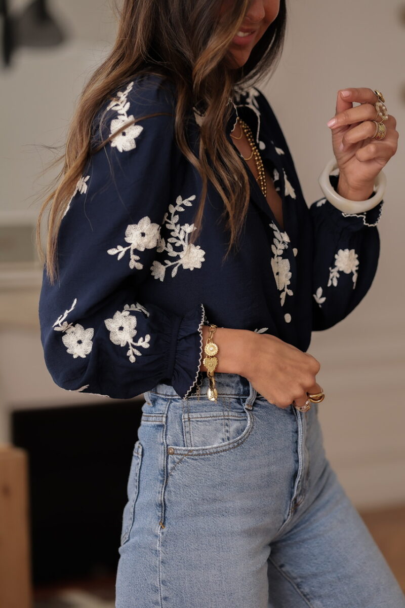 Ava Blue Marine Bluse