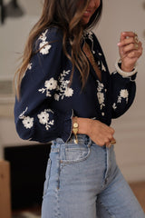 Ava Blue Marine Blouse