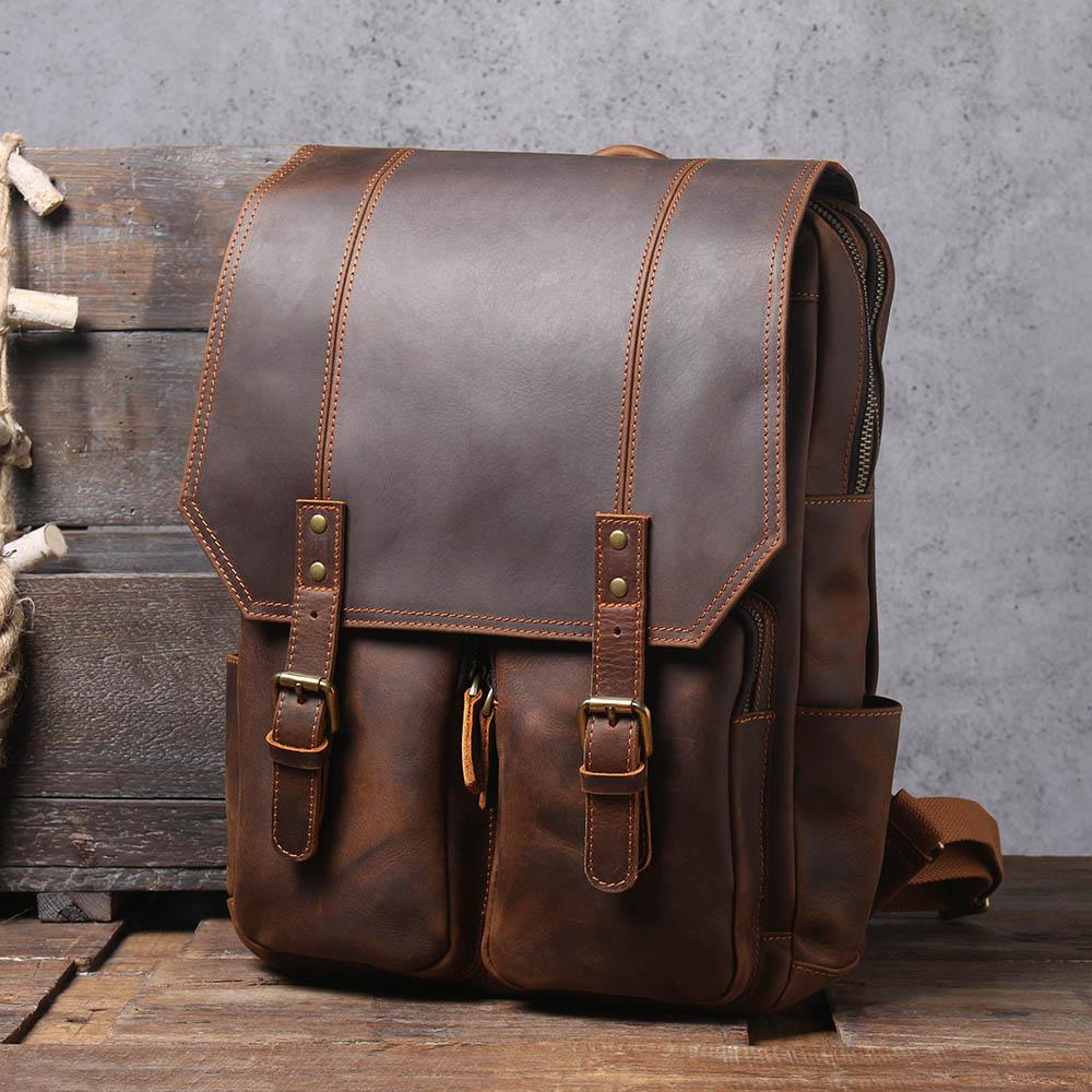 Stellan™ | Brauner Leder-Rucksack