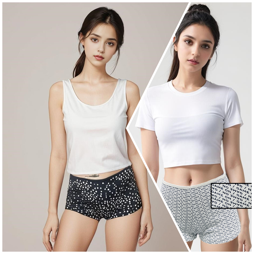 SUPER WEICHE PACK MIT 2 BOYSHORTS BAUMWOLL-SLIPS - PUNKTE + GAME ON