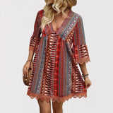 Lara | Stylish V-Neck Bohemian Dress