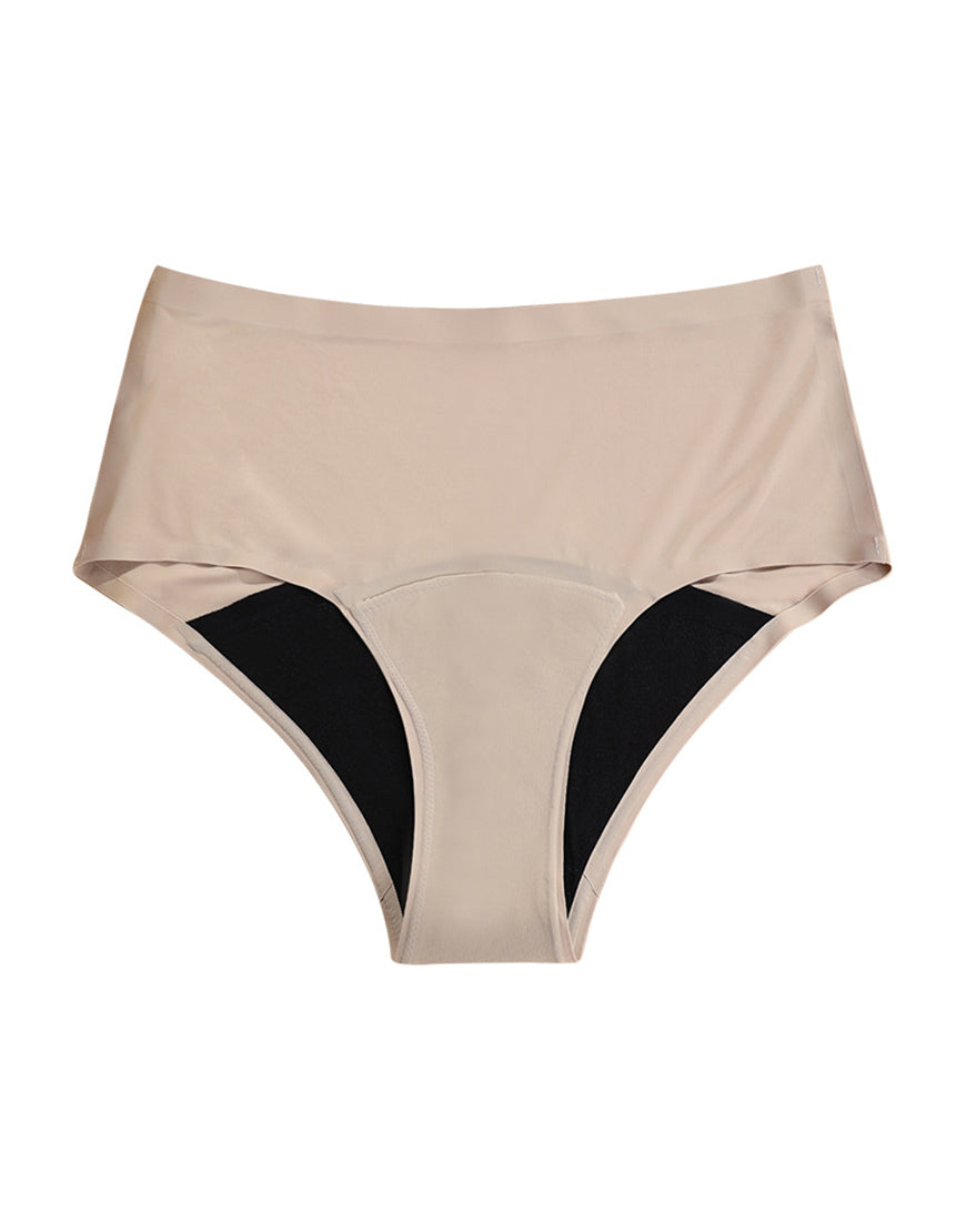 Losha High Waist Laser-Cut 4-Layer Period Briefs - Beige
