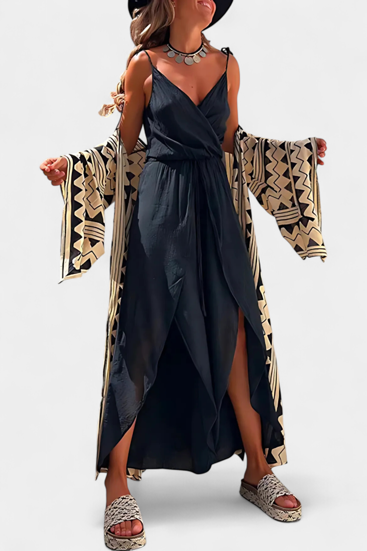 Myra™ | Cotton suit with side slit
