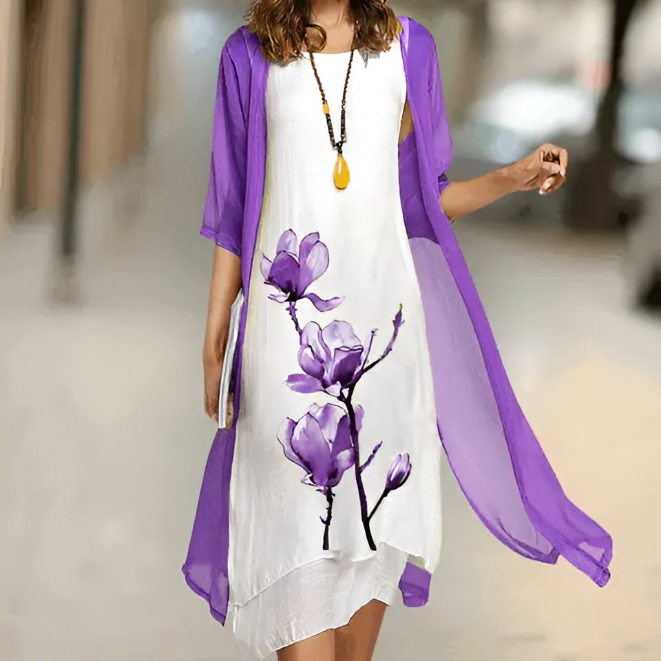 Nova™ | Elegant Dress &amp; Cardigan Set