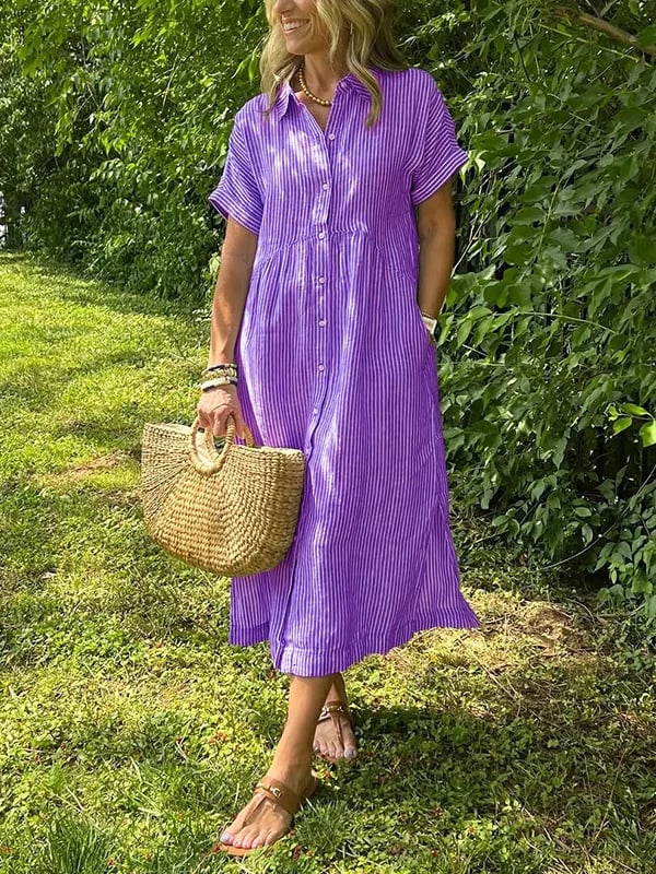 Amirah™ | Elegant striped dress