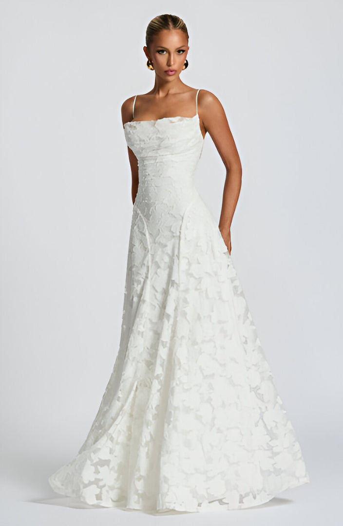 Francisa™ | Maxi dress with lace bodice