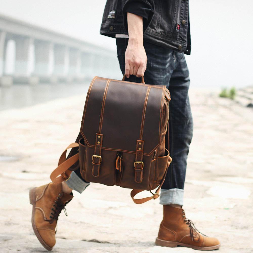 Stellan™ | Brauner Leder-Rucksack