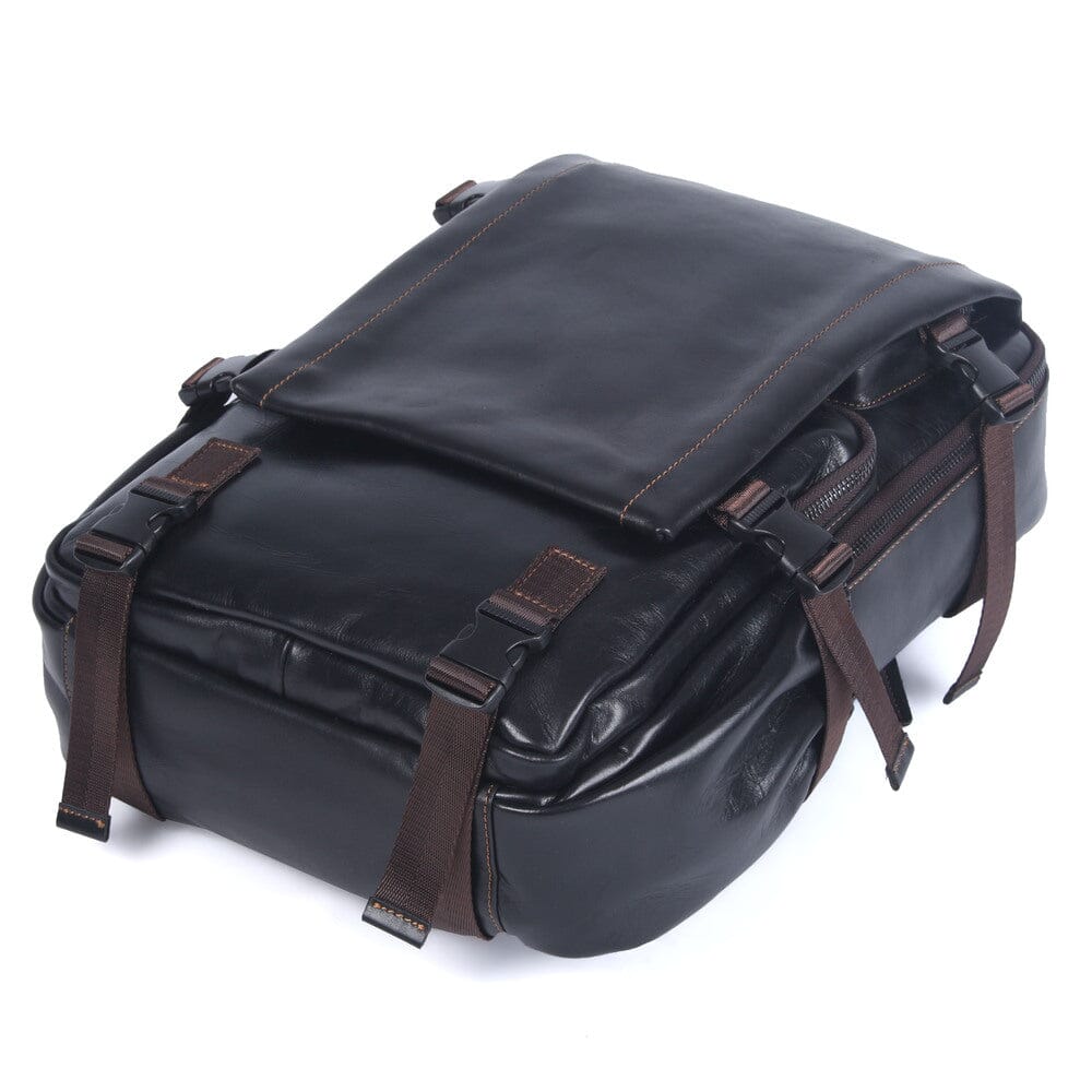 Lysander™ | Herren-Schwarzer-Leder-Rucksack