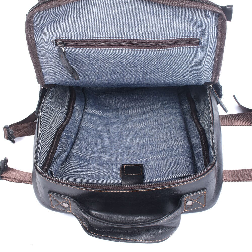 Lysander™ | Herren-Schwarzer-Leder-Rucksack