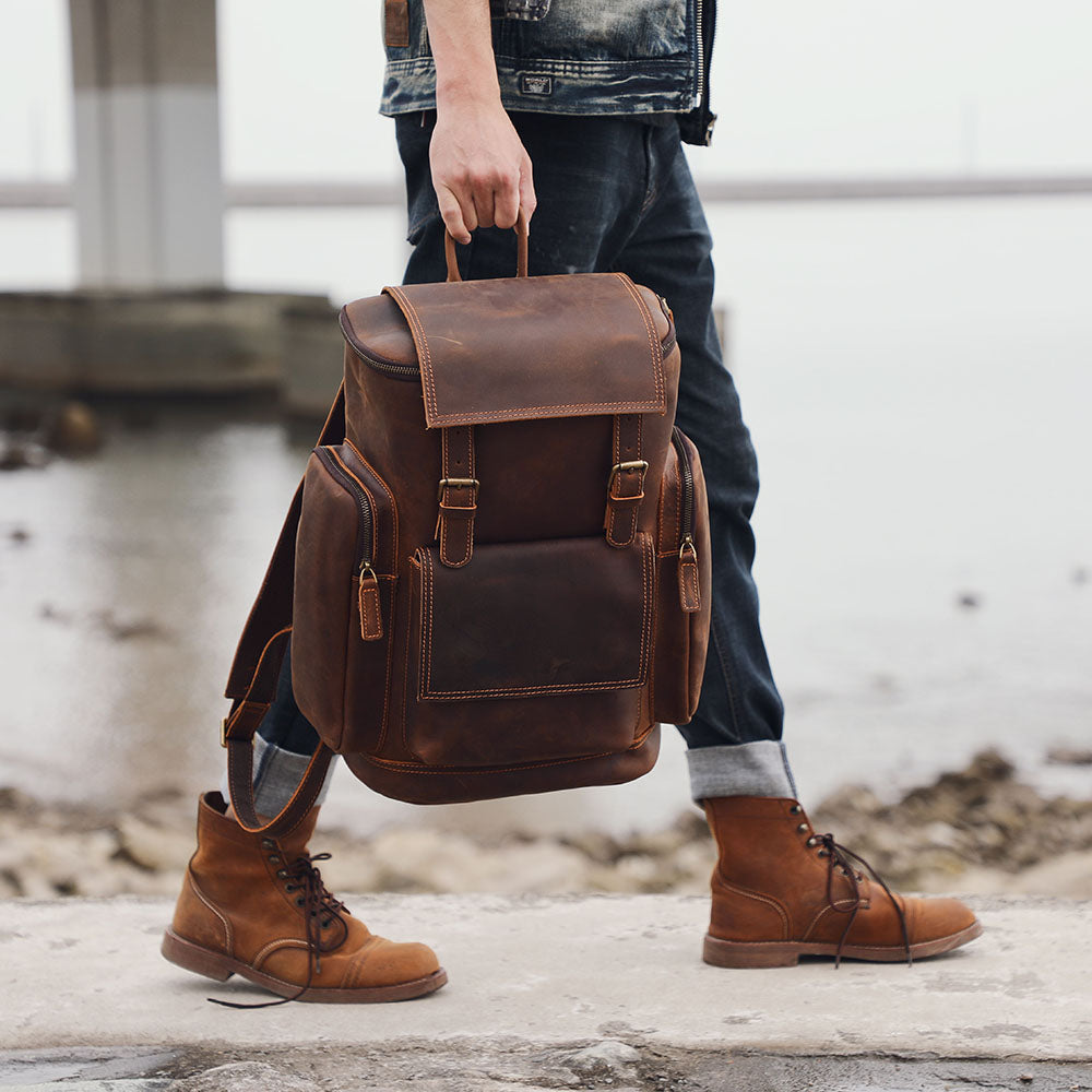 Leather Laptop Backpack | York 