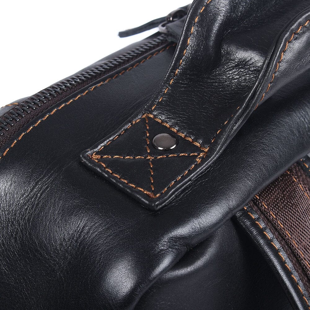 Lysander™ | Herren-Schwarzer-Leder-Rucksack