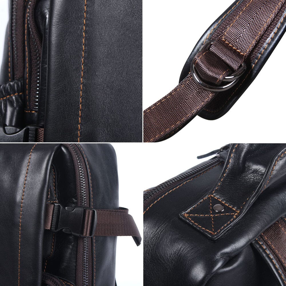 Lysander™ | Herren-Schwarzer-Leder-Rucksack