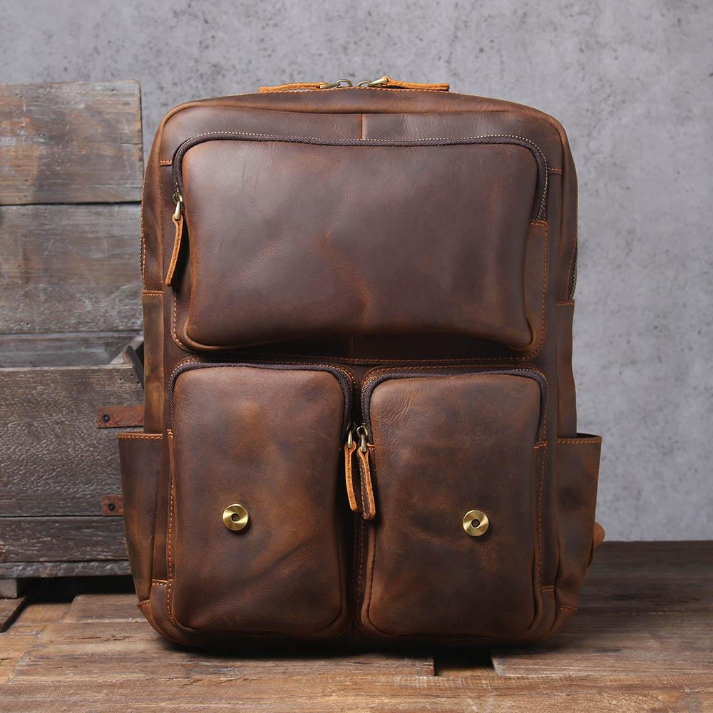 Stellan™ | Brauner Leder-Rucksack