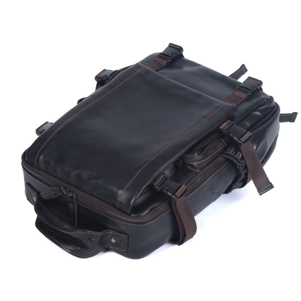 Lysander™ | Herren-Schwarzer-Leder-Rucksack