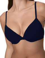 Losha Plunge Lightly Padded Underwire Cotton T-Shirt Bra – Navy Blue